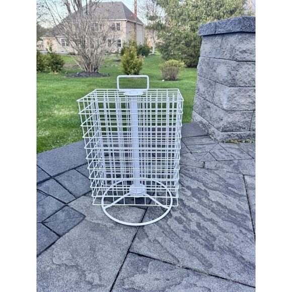 White Metal Spinning Revolving 2 oz Paint Bottles Storage Rack Holds 160 Bottle